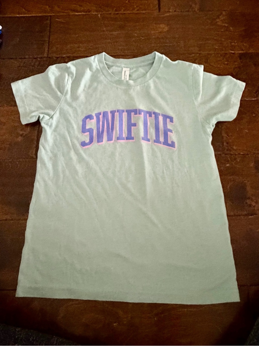 Swiftie Mint Green Kids T‑Shirt with Purple Lettering